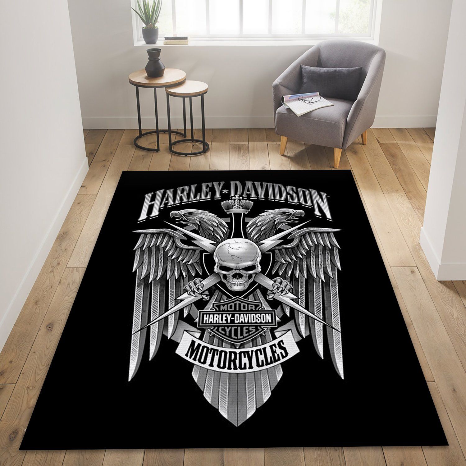 Harley Davidson Ver12 Area Rug Living Room And Bed Room Rug  Floor Home Decor