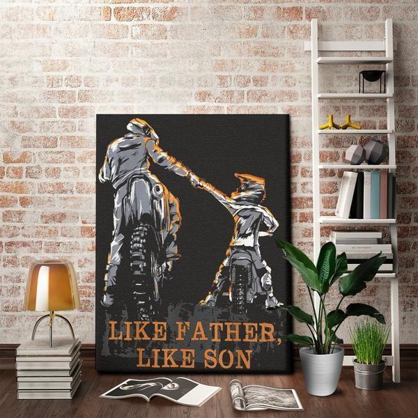 Motocross Like Father Like Son Canvas Personalize Gifts For Son From Dad – Matte Canvas