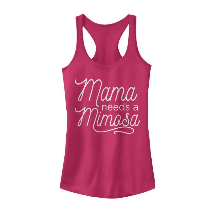 CHIN UP Junior’s Mama Needs a Mimosa  Racerback Tank Dark Pink