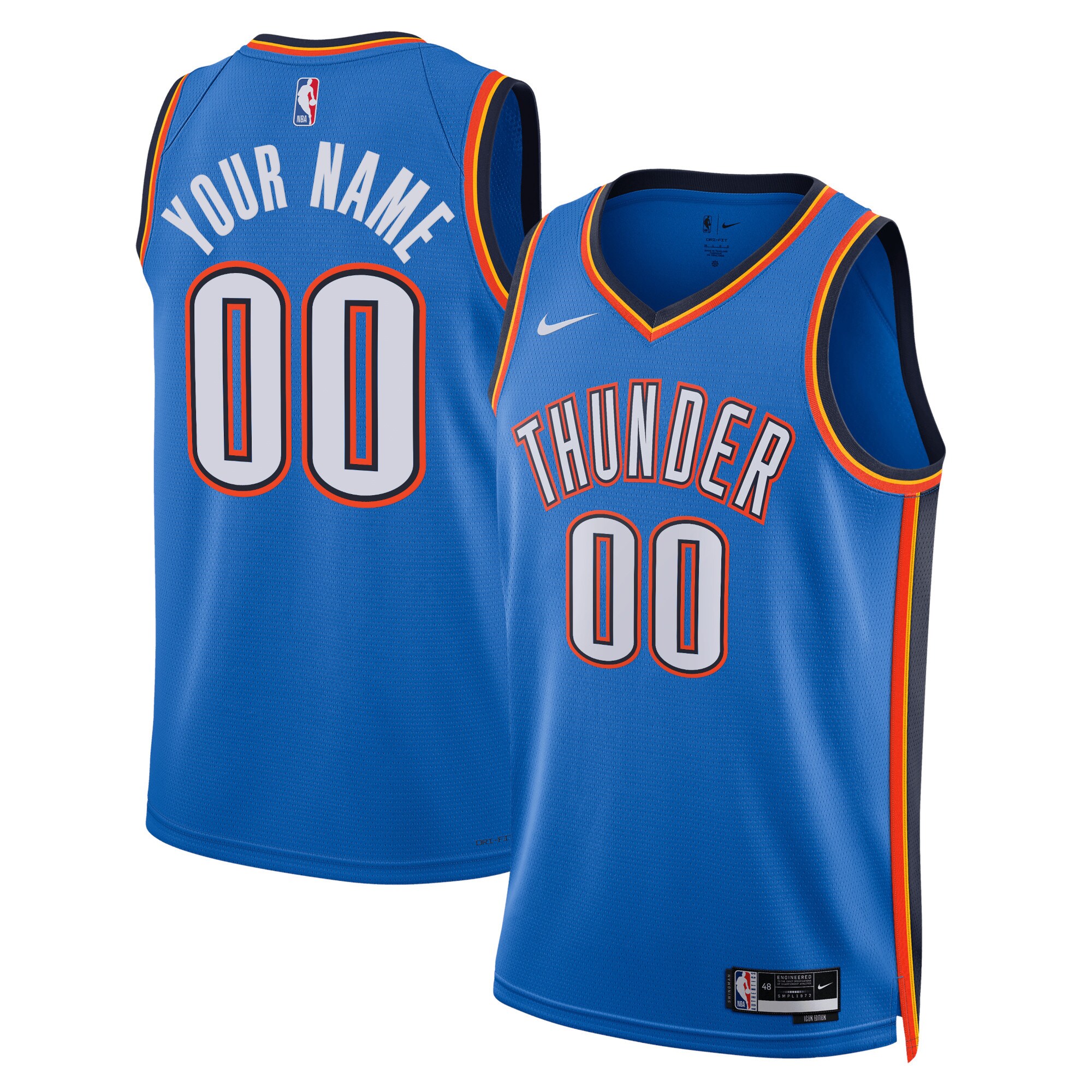 Oklahoma City Thunder Unisex Swingman Custom Jersey Blue – Icon Edition