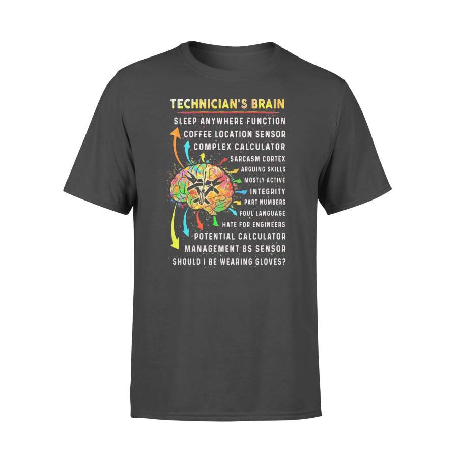 Technician’s Brain Sleep Anywhere Function Coffee Location Sensor T-Shirt