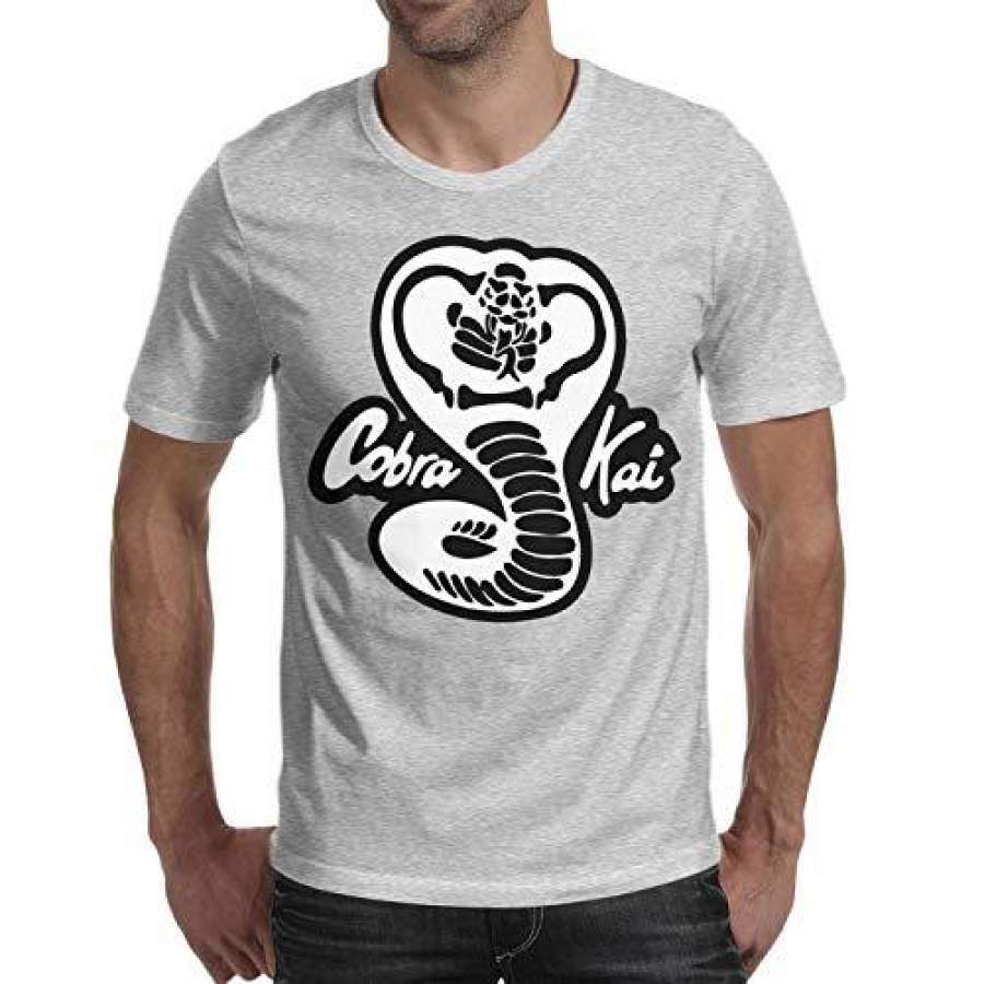 Cobra Kai Black White Snake Logo Mens T-Shirt