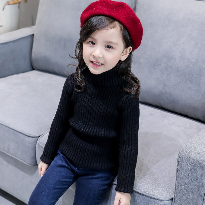 2020 Boys And Girls Thick Sweaters Children Turtleneck Winter Sweaters Fashion Knit Sweater Clothing alx