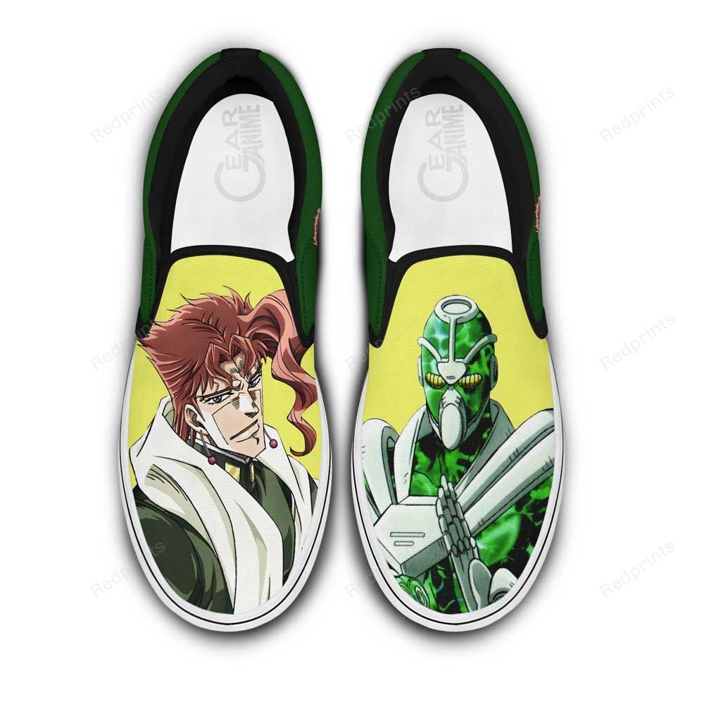 Noriaki Kakyoin Slip On Sneakers Custom Anime Jojo'S Bizarre Adventure Shoes