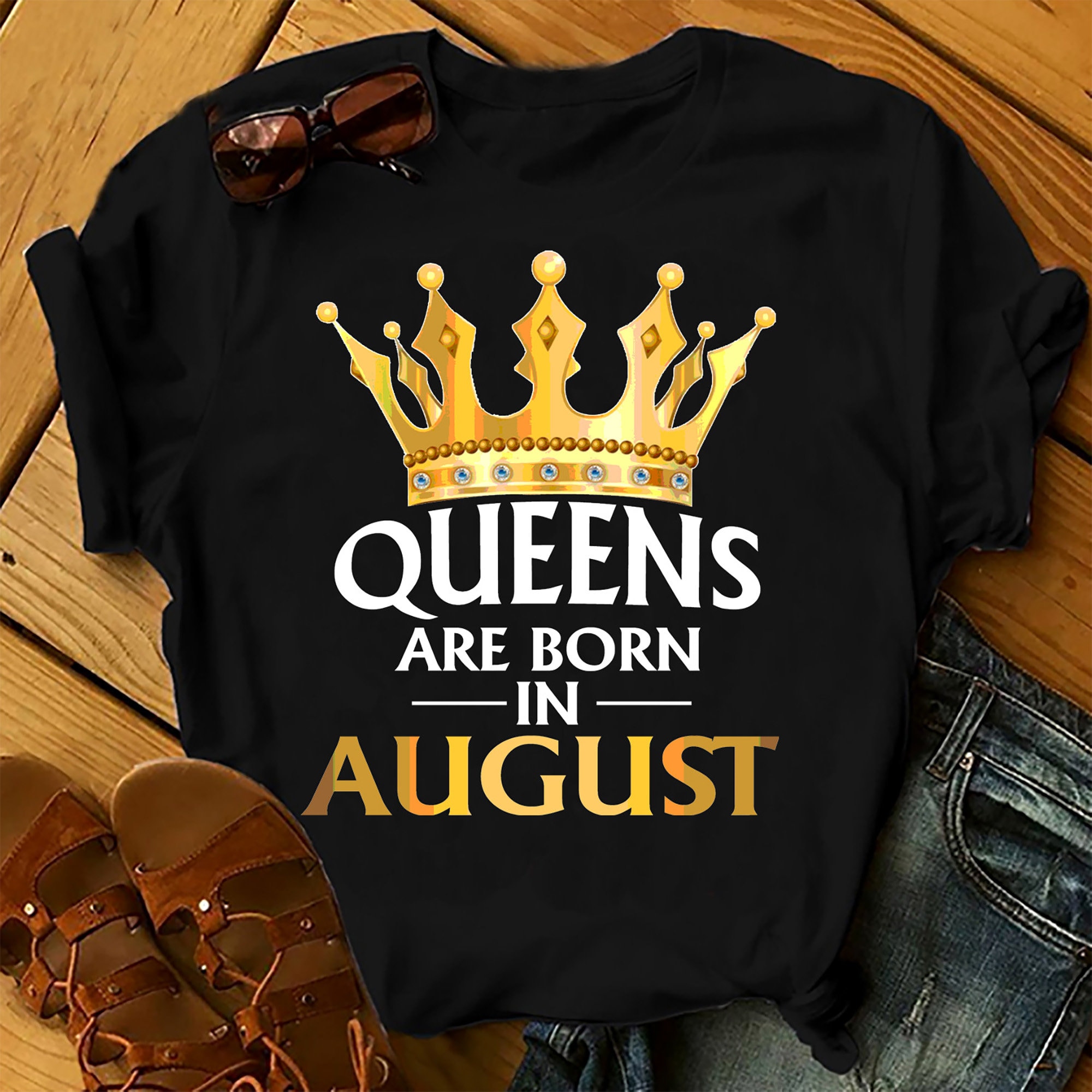 Queens Are Born In August Shirts Women, Birthday T Shirts, Summer Tops, Beach T Shirts