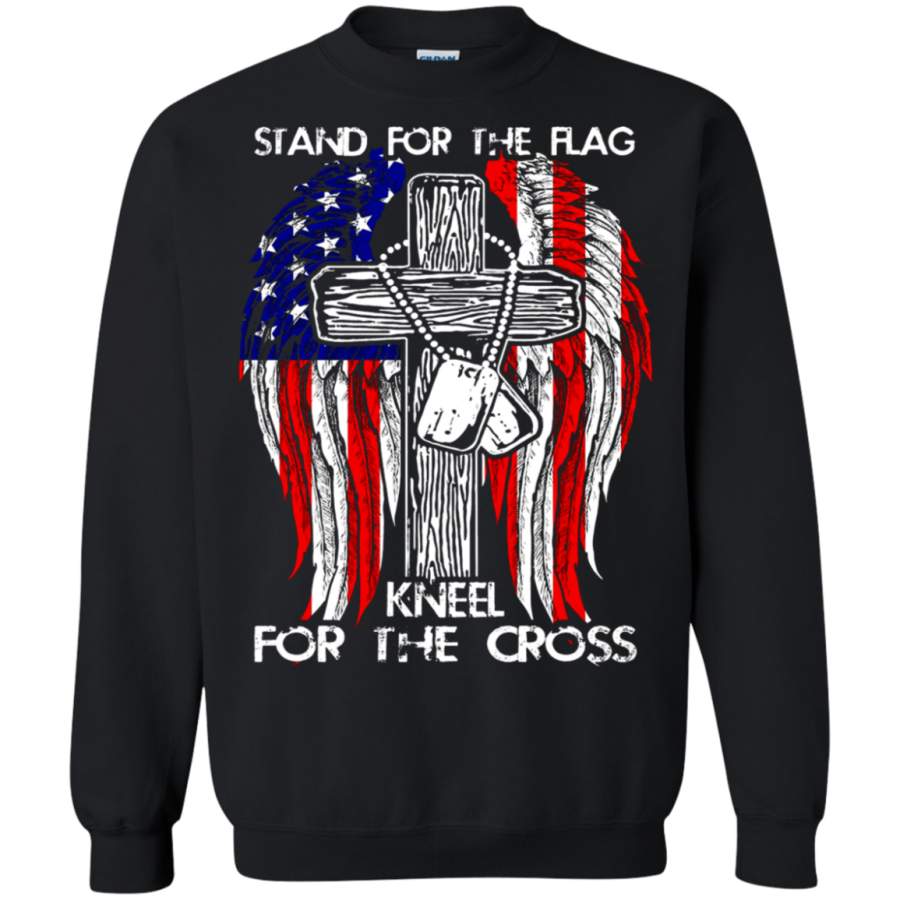 AGR Stand For The Flag Kneel For The Cross US Veteran Day Sweatshirt