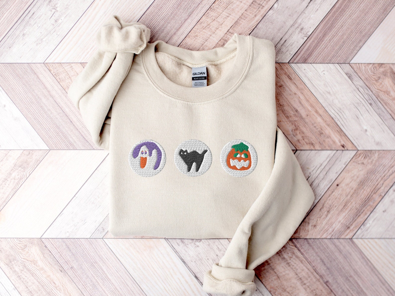 Halloween Cookies Boo Embroidered Sweatshirt 2D Crewneck Sweatshirt All Over Print Sweatshirt For Women Sweatshirt For Men Sws4533