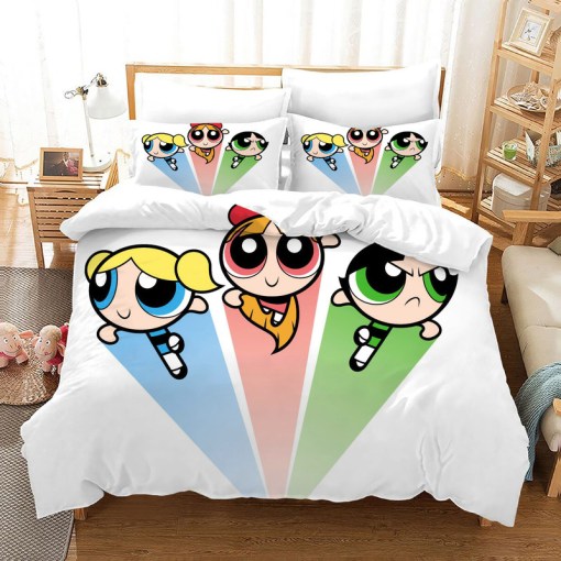 The Powerpuff Girls 11 Duvet Cover Pillowcase Home Decor 3D Bedding Set