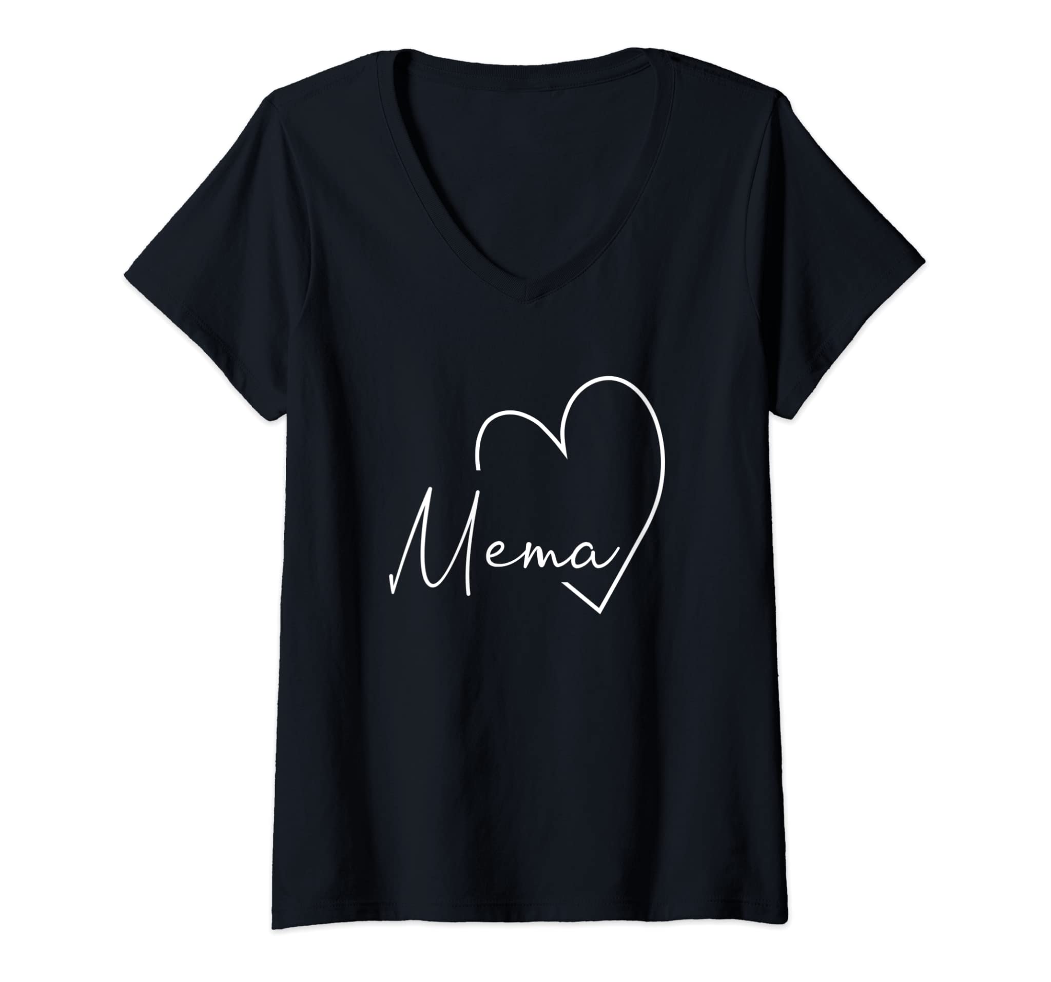 Womens Womens Mema Gift Grandma Christmas Mother’s Day V-Neck