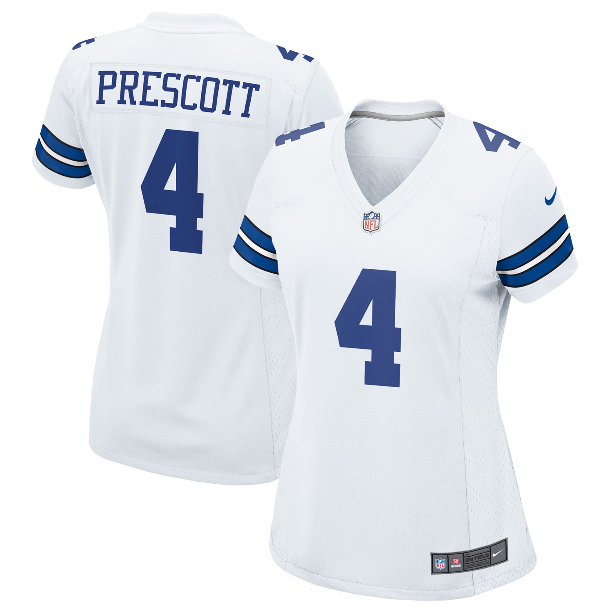 Women’s Dallas Cowboys Dak Prescott White Team Game Jersey