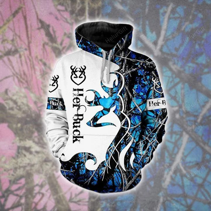 Eddora⢠Couple BUCK N DOE Deer Hunting Combo Hoodie Jogger 3D – LV1241