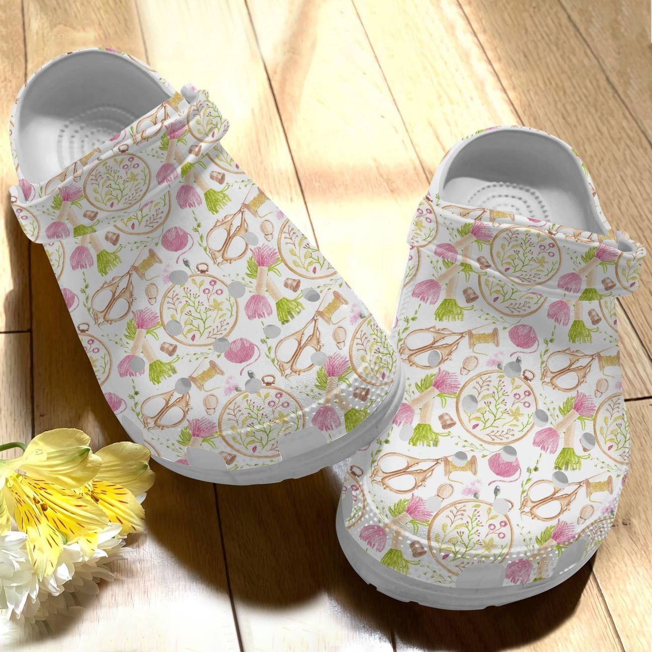 Embroidery Personalize Clog, Custom Name, Text, Fashion Style For Women, Men, Kid, Print 3D Whitesole Embroidery Kit