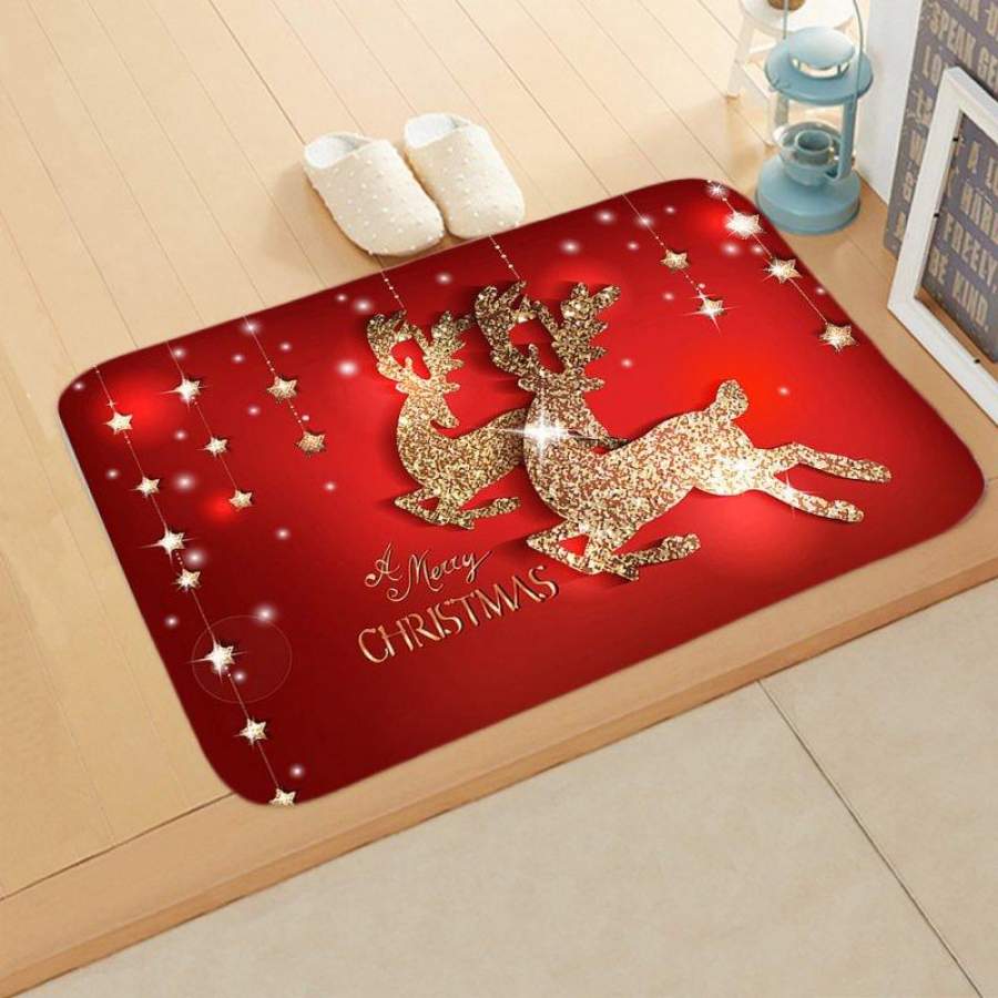 Christmas Doormat Kitchen Mat Non-Slip Rug Decoration for Home Happy New Year Xmas Doormat FP004