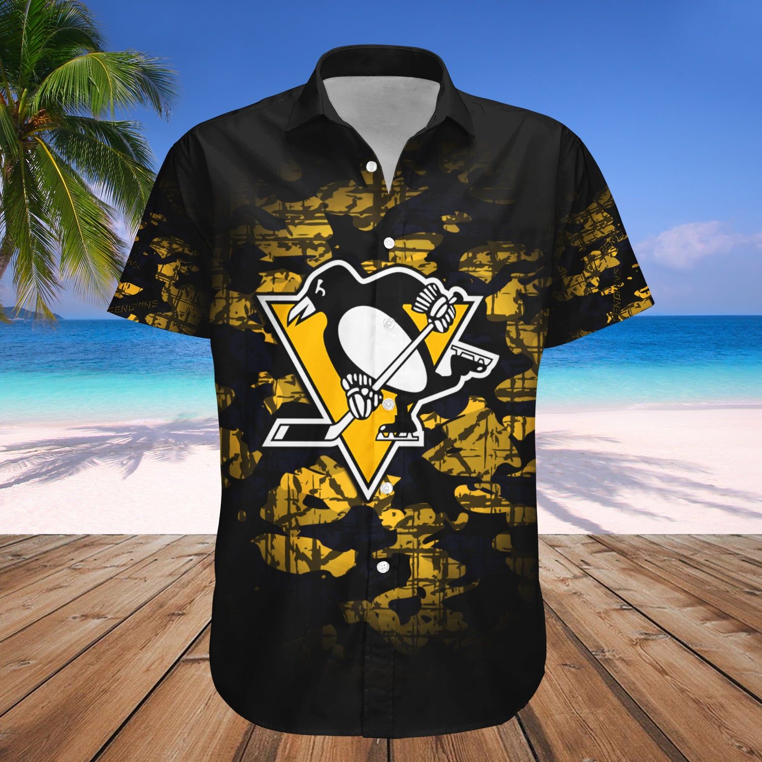 Pittsburgh Penguins Hawaii Shirt Camouflage Vintage – Nhl