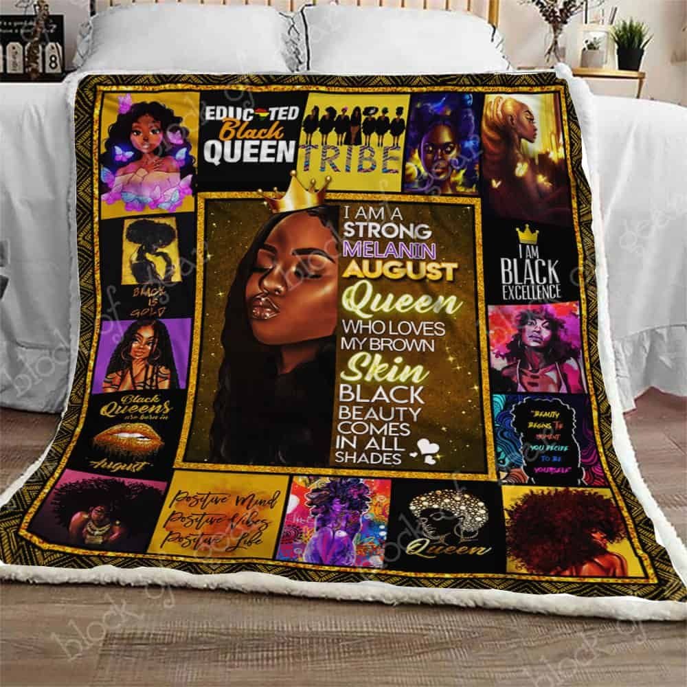 August Melanin Queen Cl270935Mdf Sherpa Fleece Blanket