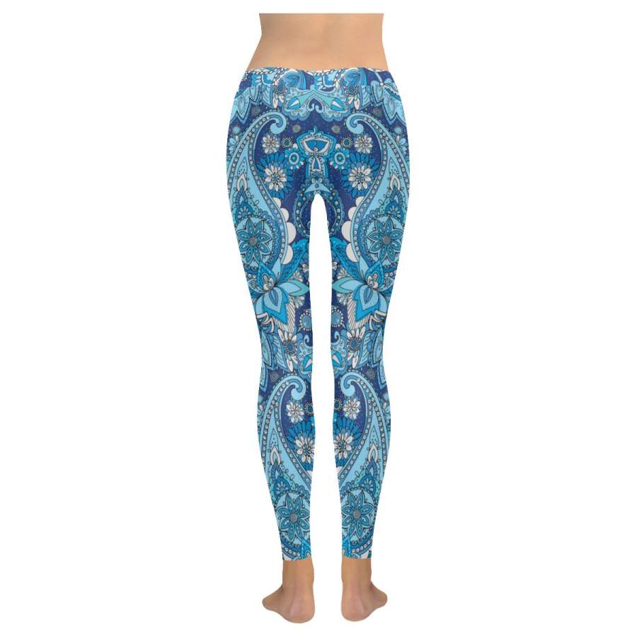 Blue Paisley Leggings for Women S-5XL Plus Size – Fit Fit Apparel