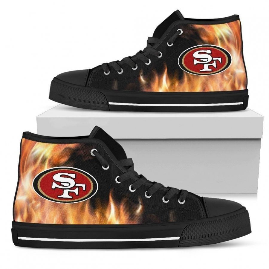 Fighting Like Fire San Francisco 49ers High Top Shoes #191