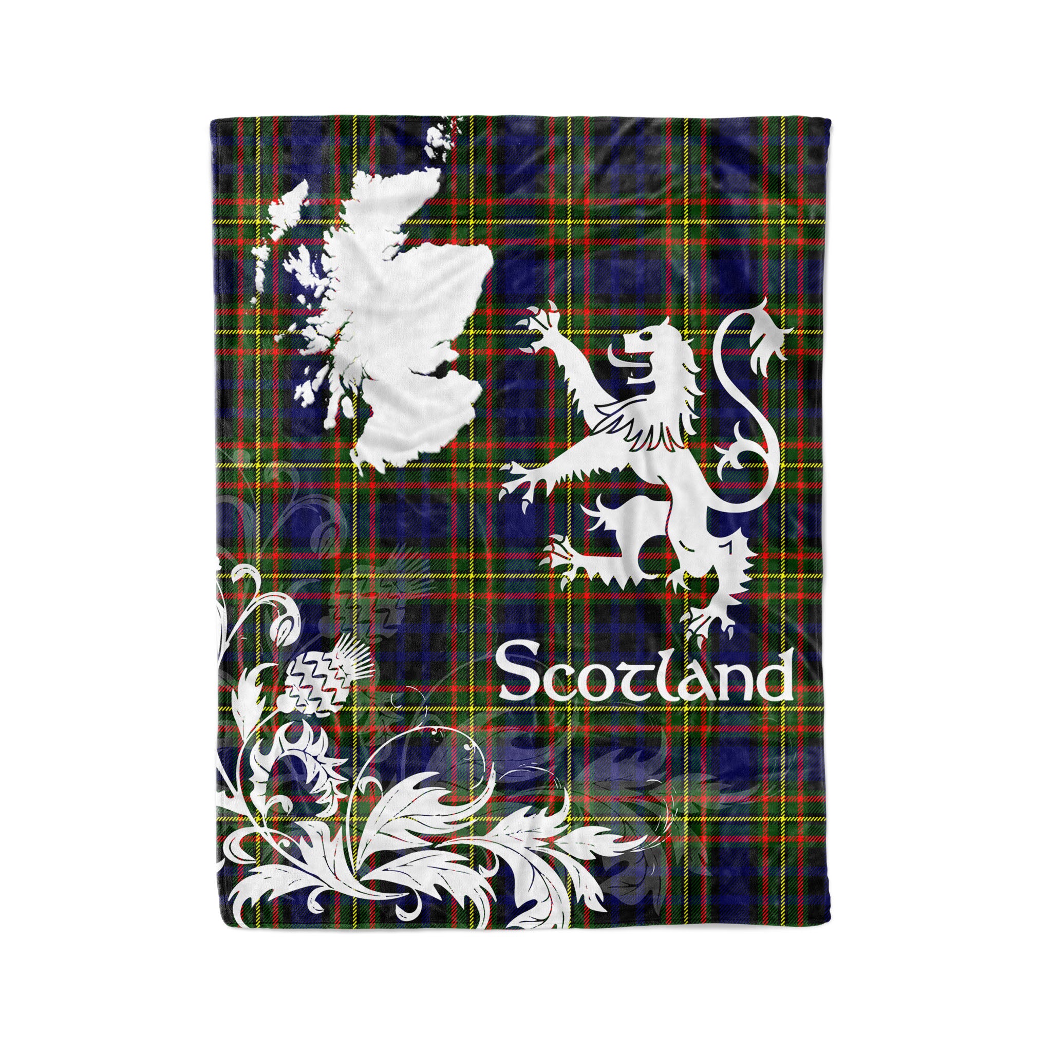 Tartan Plaid Fleece Blanket Tartan Blanket Thistle And Lion Scottish Clan Clelland Plaid Blanket