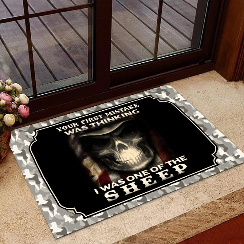 Veteran Welcome Rug, Veteran Doormat, Your First Mistake Was Thinking I Was One Of The Sheep Doormat