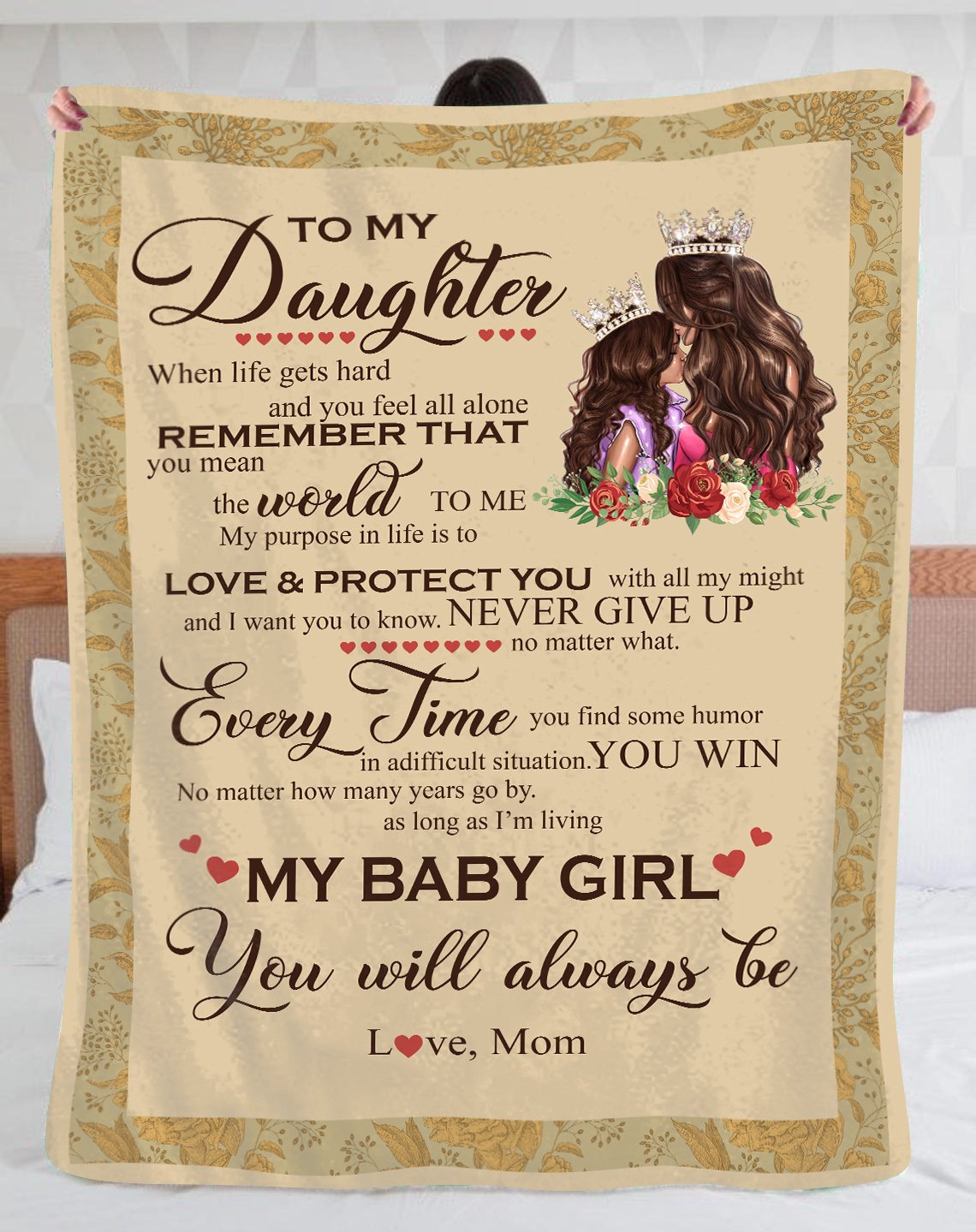 To My Daughter Blanket, Love Mom Blanket