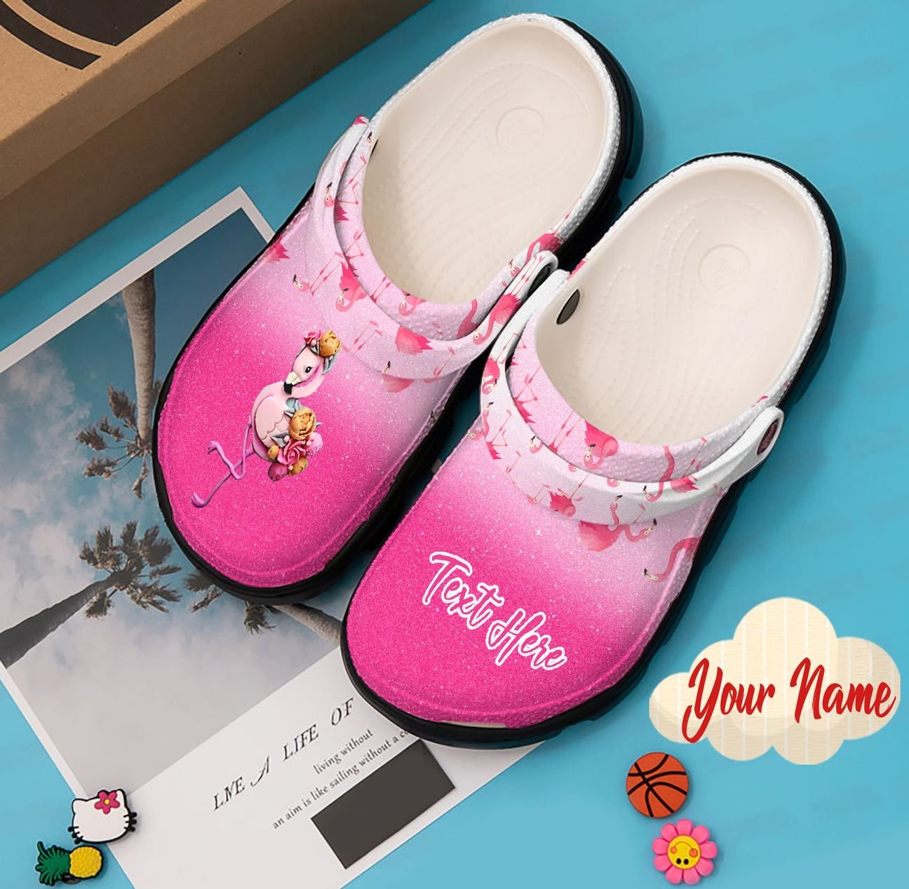 Flamingo Personalized Clog, Custom Name, Text, Color, Number Fashion Style For Women, Men, Kid, Print 3D