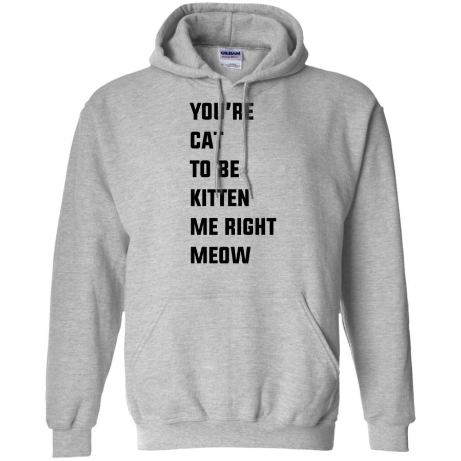 you’re cat to be kitten me right meow Ladies Pullover Hoodie 8 oz