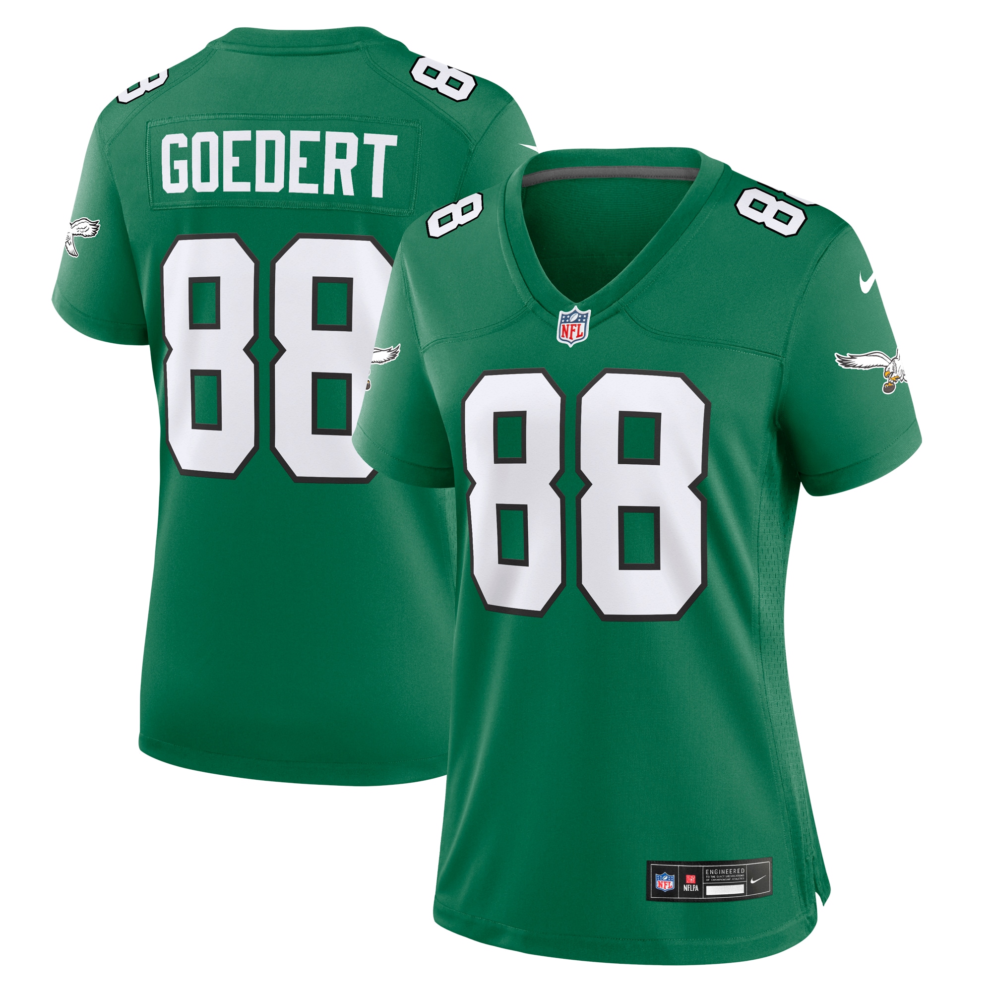 Women’s Philadelphia Eagles Dallas Goedert Kelly Green Alternate Game Jersey