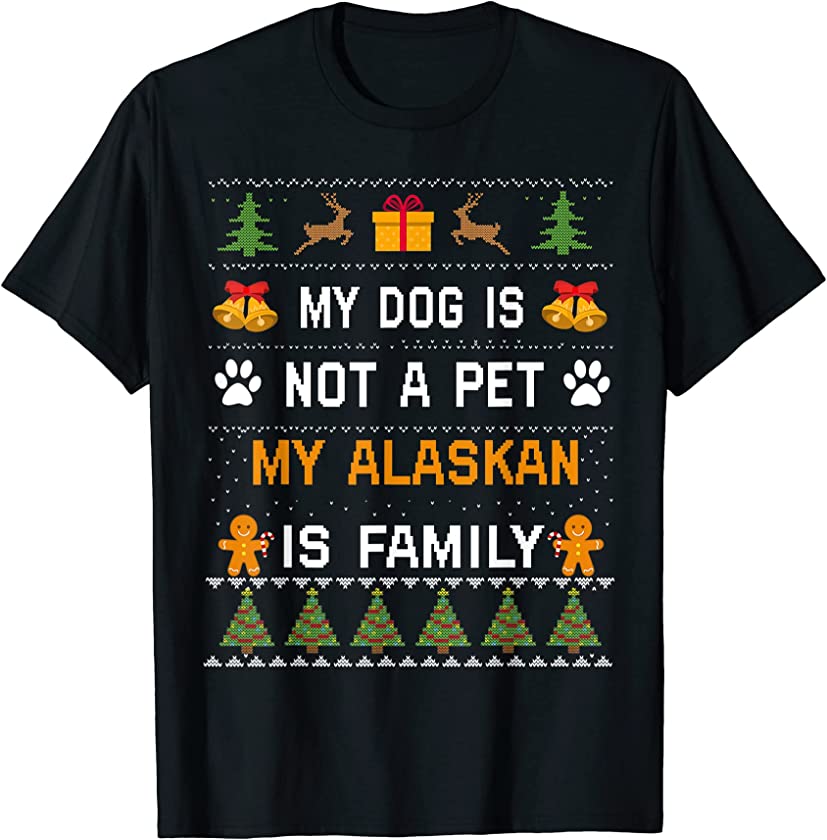 Alaskan Malamute Dog Lovers Gifts Dog Ugly Christmas Sweater T-Shirt