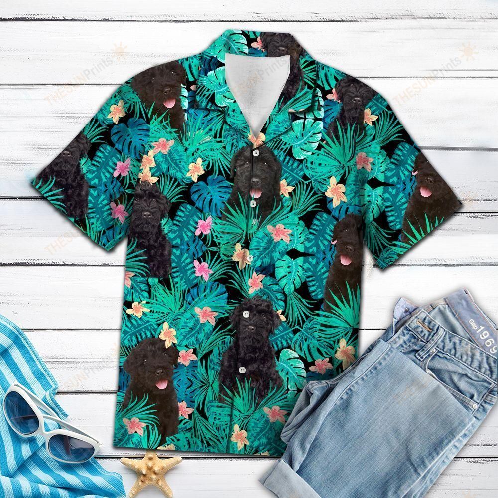 Black Russian Terrier Tropical Hawaiian Shirt Ha11059