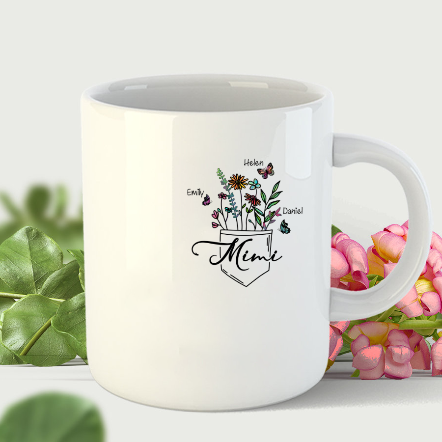 Mimi And Grandkids Wildflowers Mug