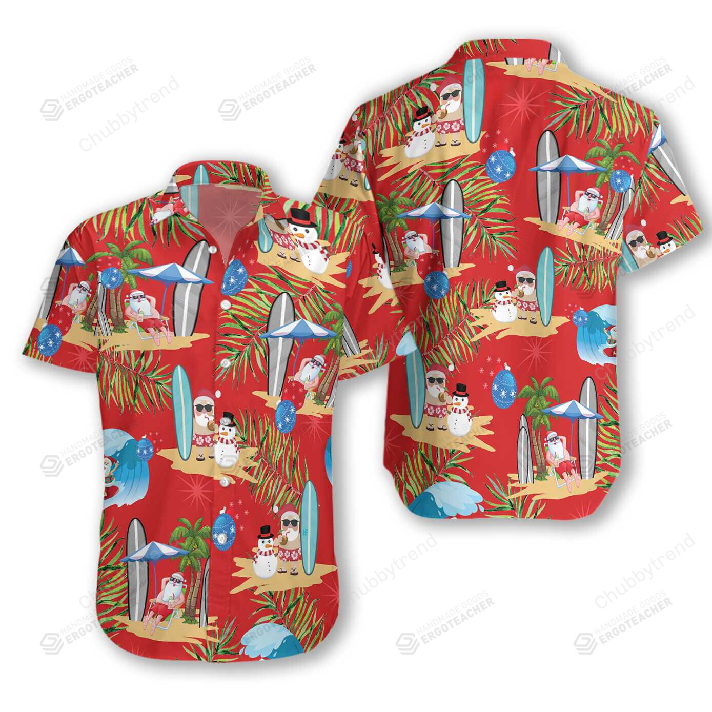 Merry Christmas Santa Claus Snowman Hawaii Shirt Ha94919