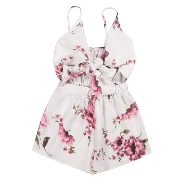 Ladies V-Neck Strap Bandage Playsuit Fashion Floral One Piece Clothes Shorts Rompers