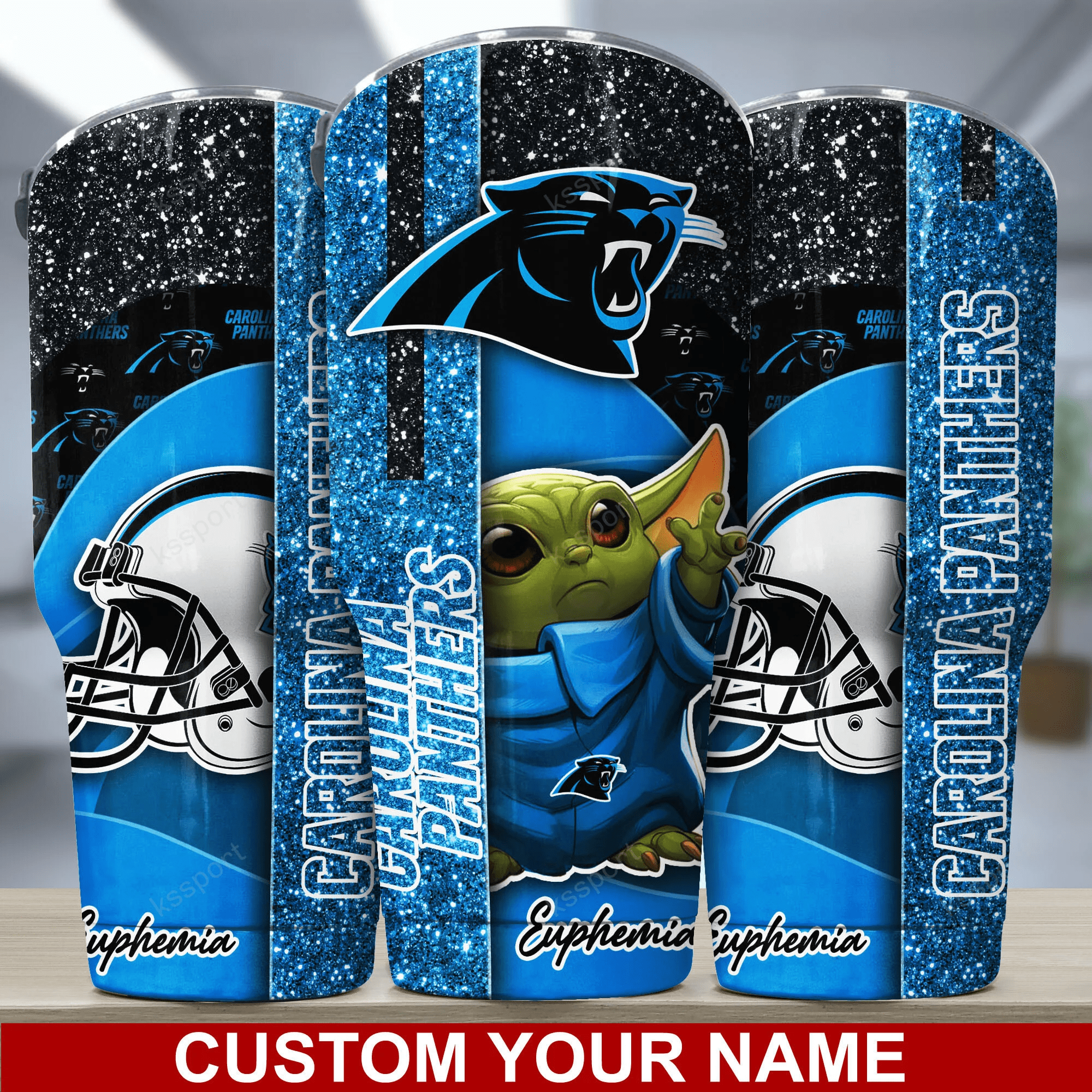 Carolina Panthers Custom Name Tumbler Bg155