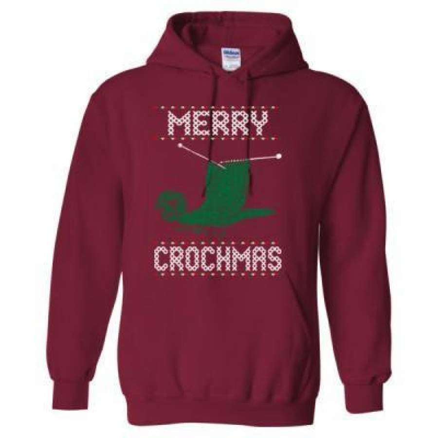 AGR Merry Crochmas Ugly Christmas Sweater – Heavy Blend™ Hooded Sweatshirt