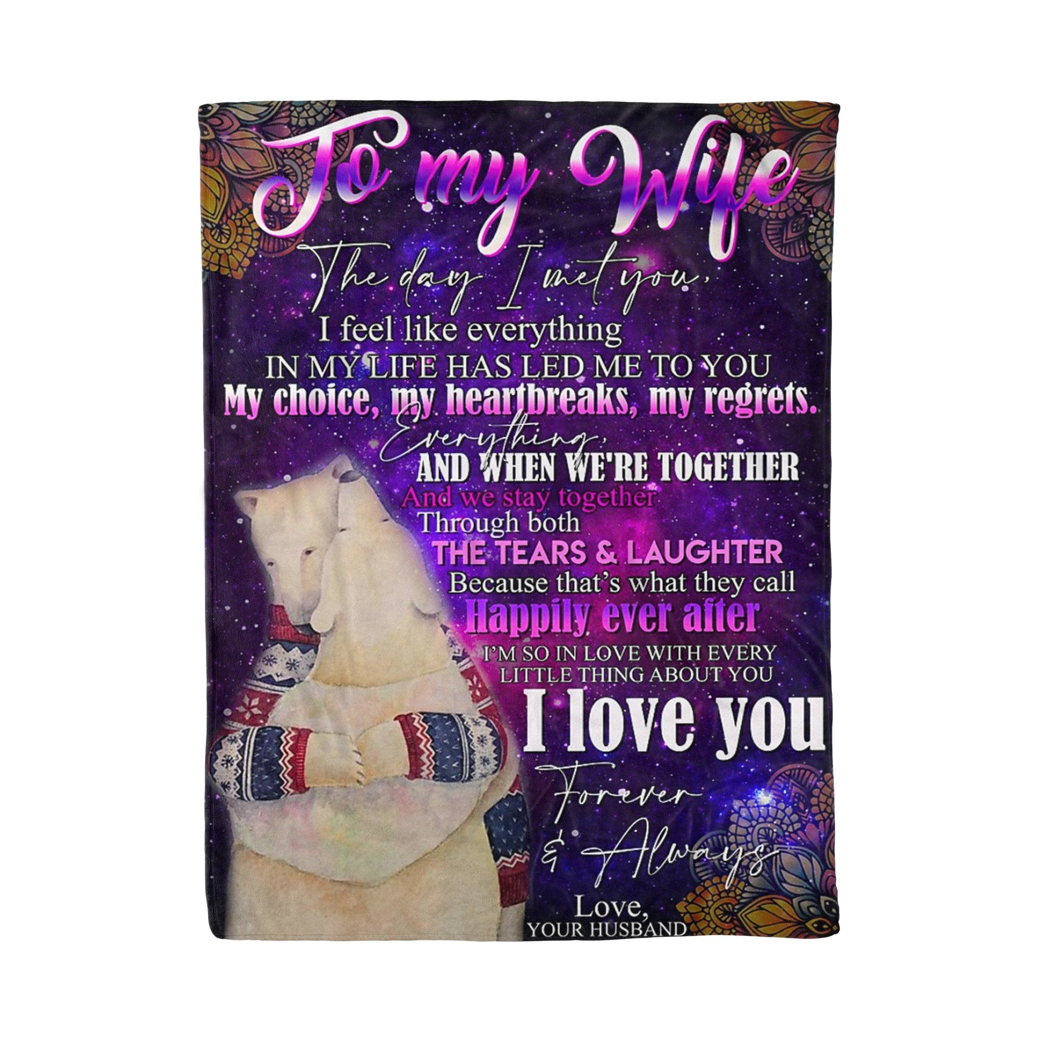 To My Wife – Bear – I Love You – Fleece Blanket