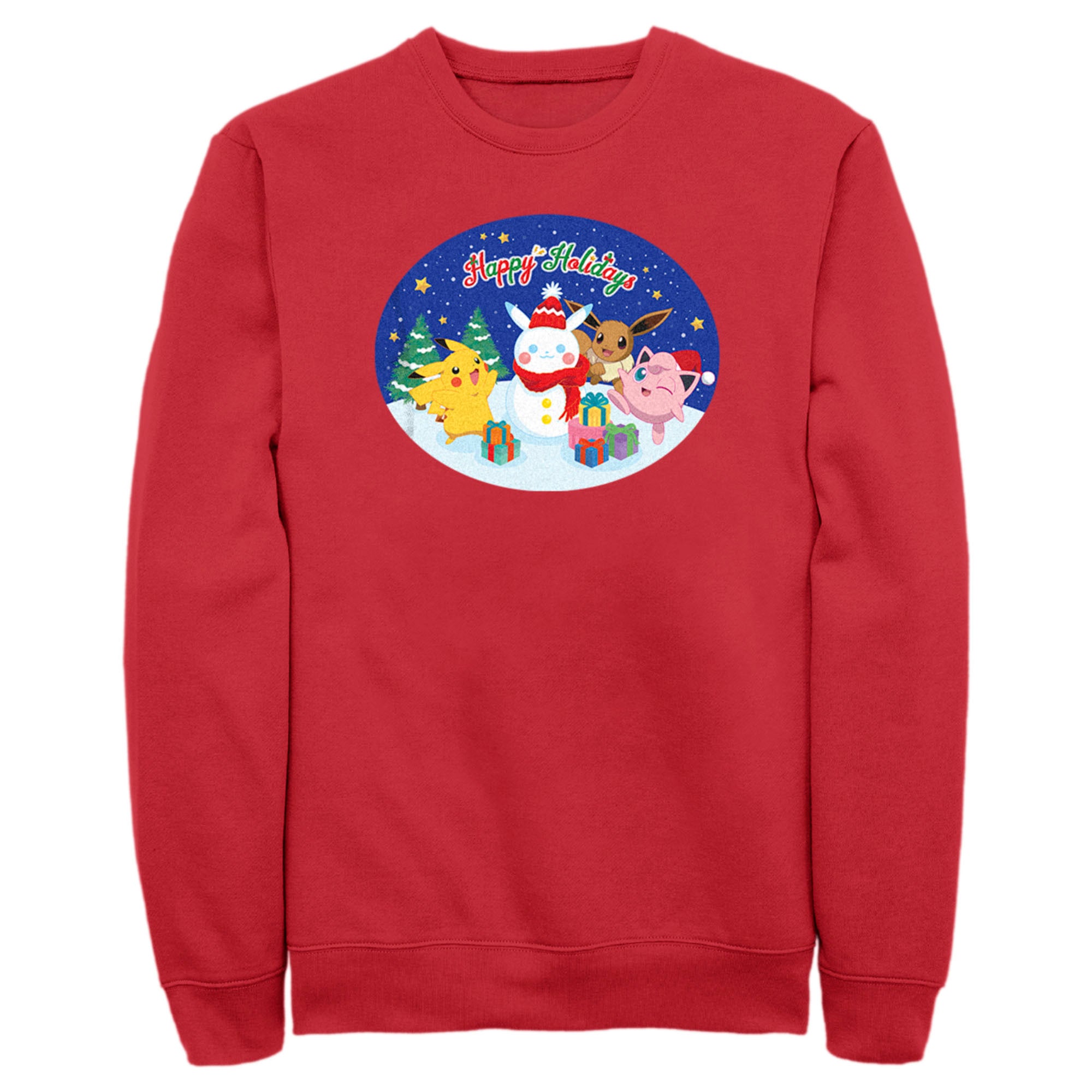 Men’S Pokemon Christmas Happy Holidays Snowman Sweatshirt