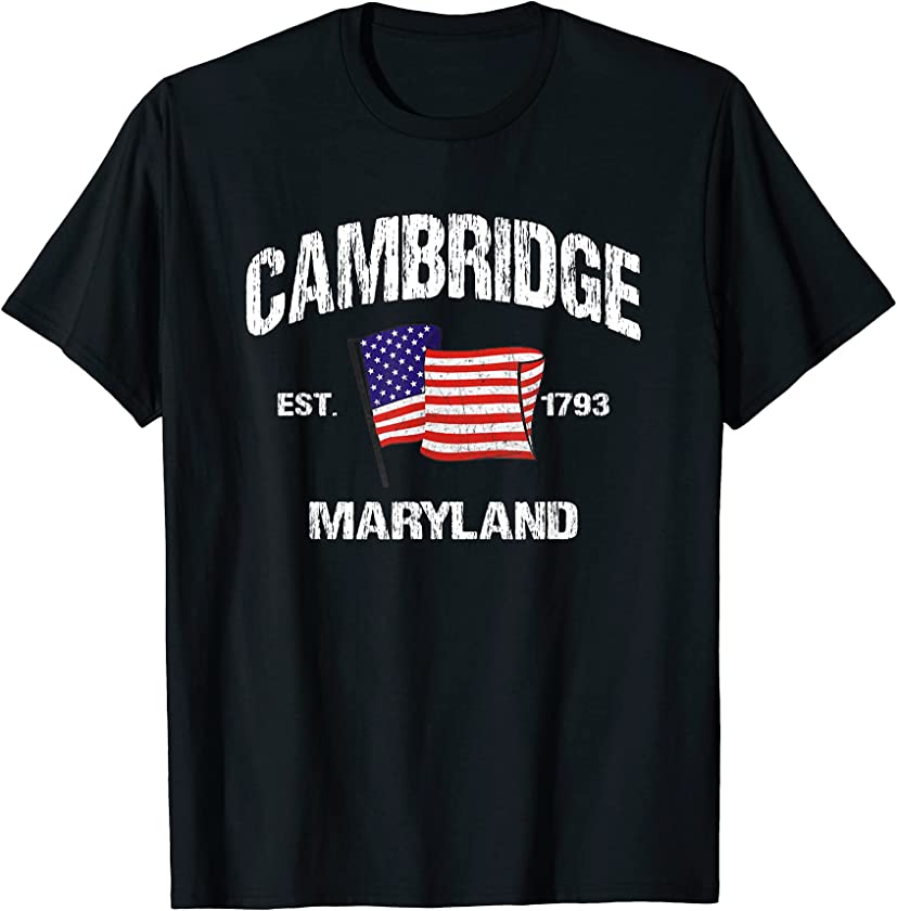 Cambridge Maryland MD USA Stars & Stripes Vintage Style T-Shirt