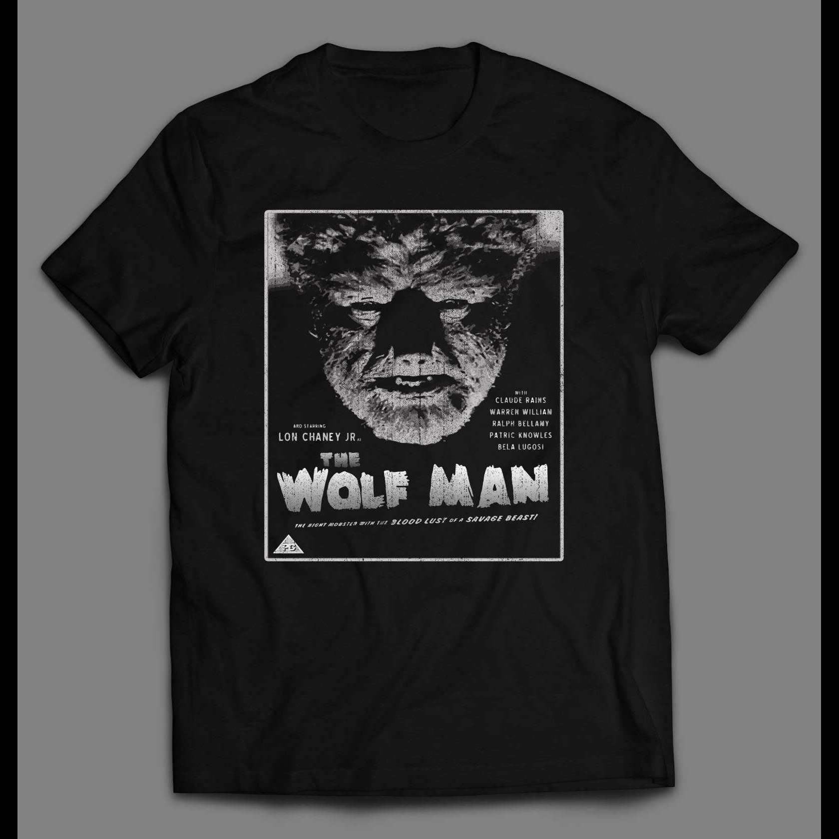 VINTAGE THE WOLF MAN MOVIE POSTER HALLOWEEN DISTRESSED SHIRT