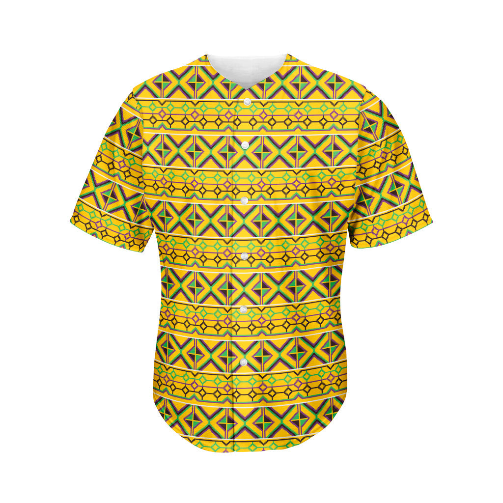 Asante Kente Pattern Print Men’S Baseball Jersey 3D Print