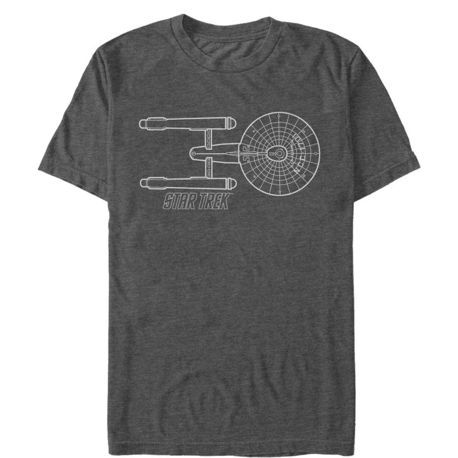 Star Trek Men’s Sleek Enterprise View  T Shirt