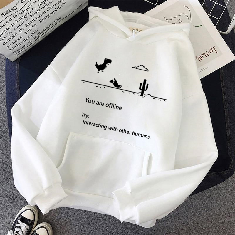 Cartoon Letter Print Hoodies Women Hooded Pullovers Harajuku Warm Kawaii Female Loose Streetwear Sweatshirts alx