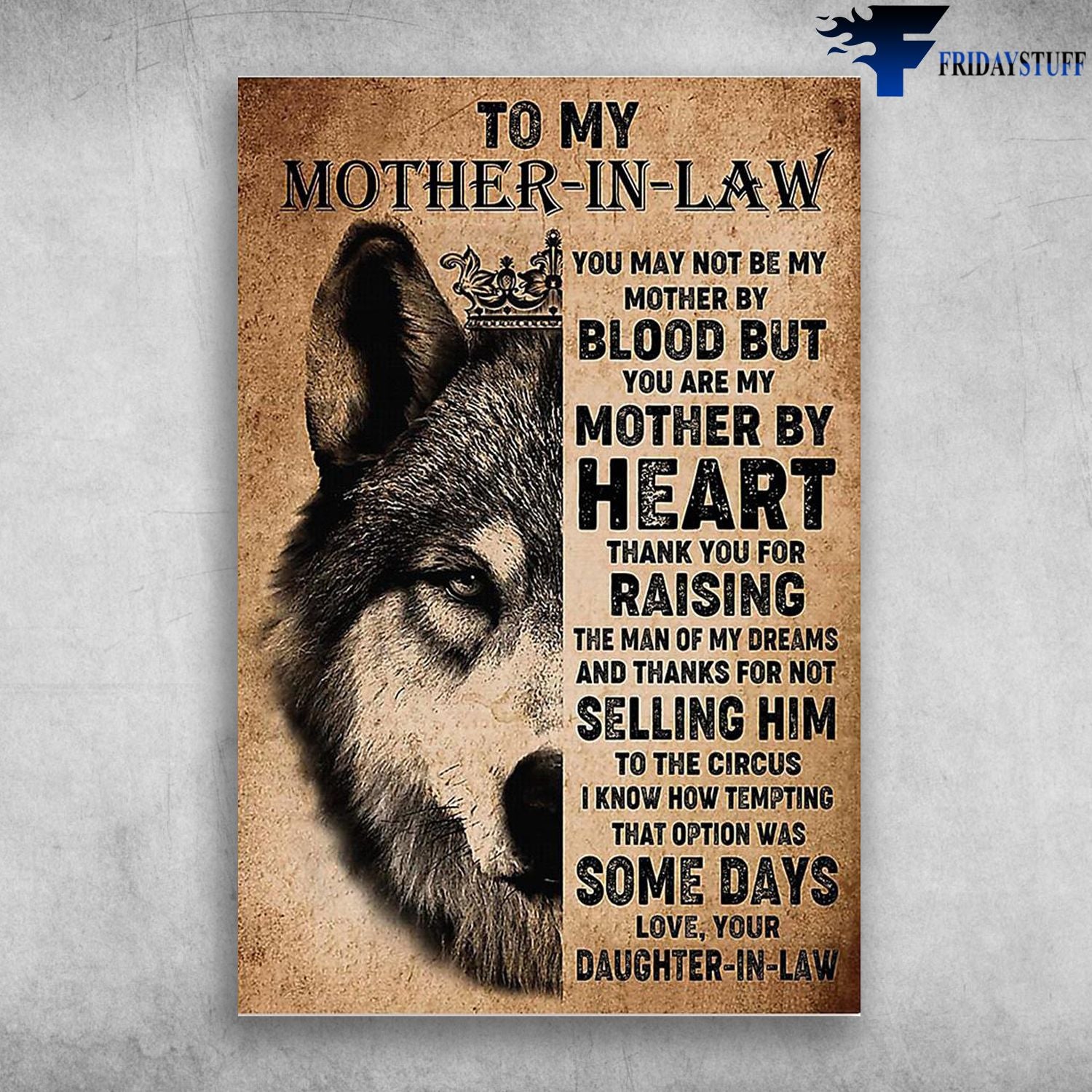 Daughter And Mother In Law – To My Mother In Law You May Not Be My Mother By Blood Canvas Christmas Gift Ideas