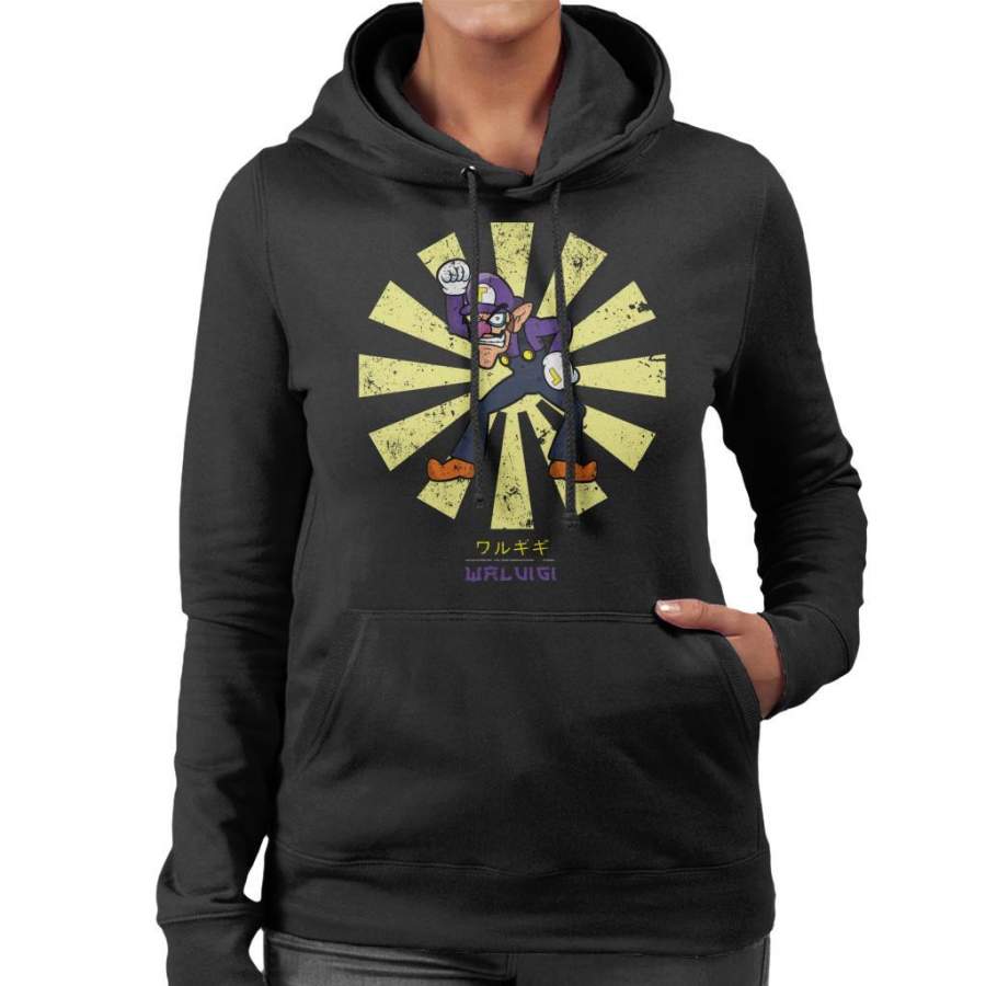 Waluigi Retro Japanese Super Mario Women’s Hooded Sweatshirt