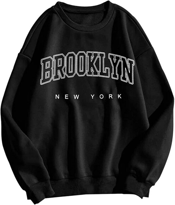 Safrisior Women Oversized Brooklyn New York Sweater