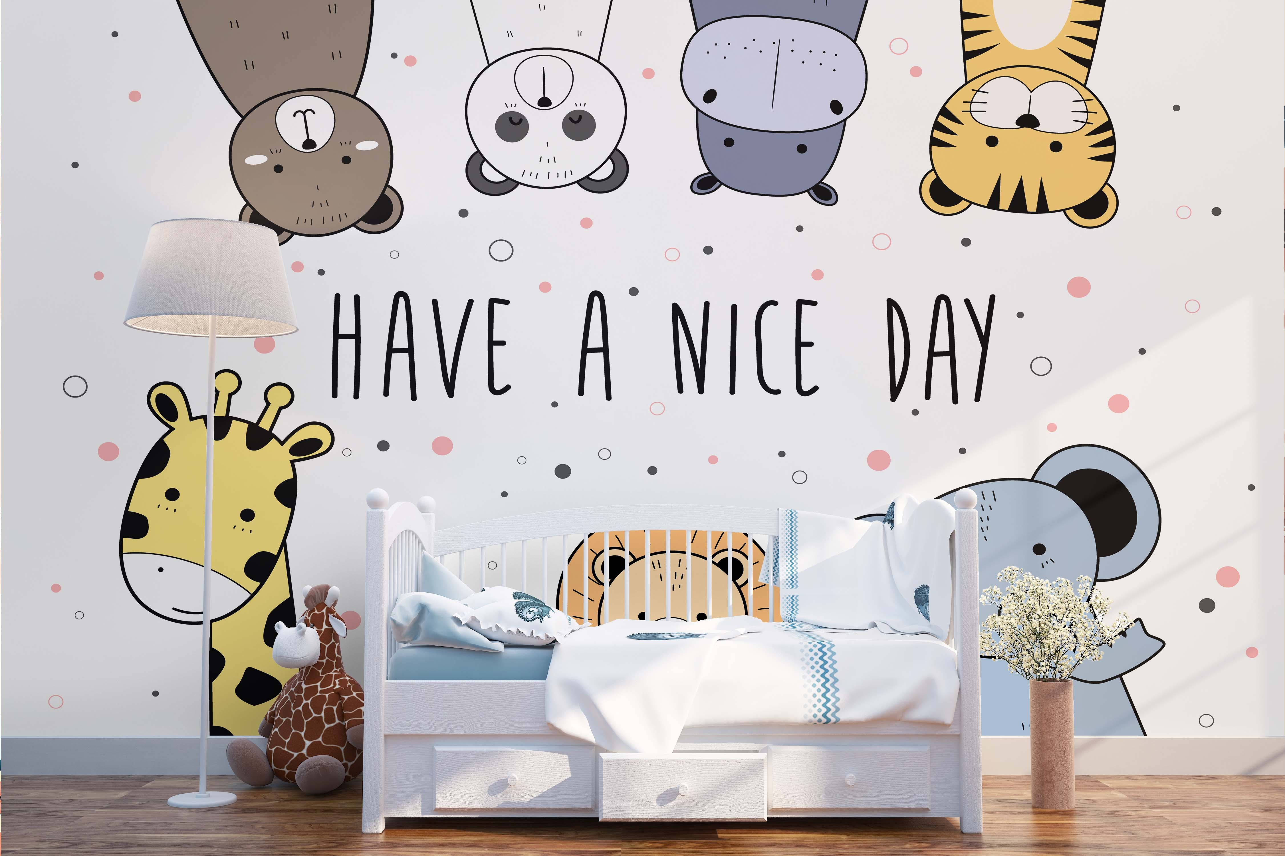 3D Cartoon Forest Animals Wall Mural Wallpaper 57