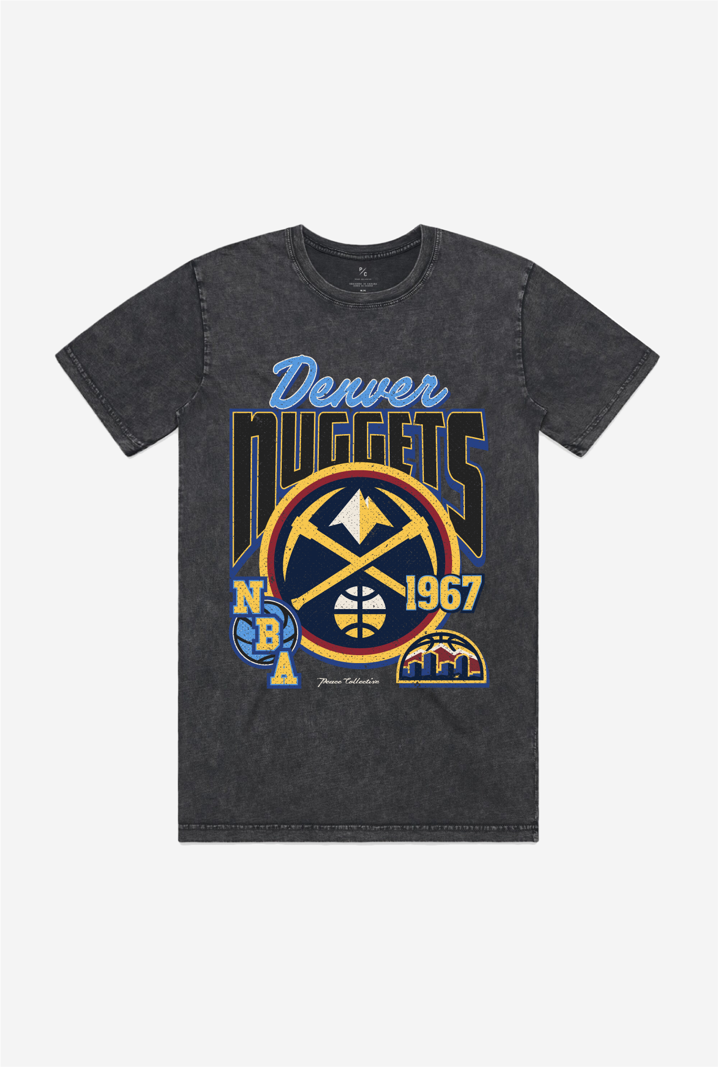 Denver Nuggets Stonewash T-Shirt – Black