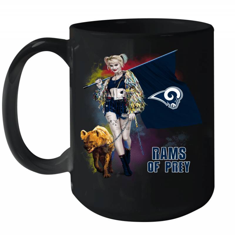 Harley Quinn flag Los Angeles Rams Of Prey Ceramic Mug 15oz