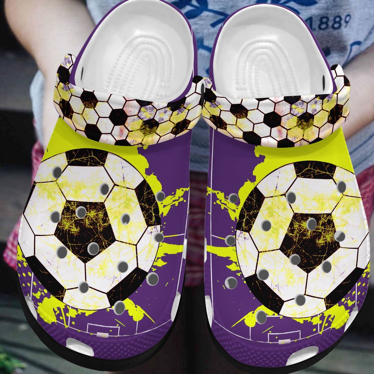 Soccer Personalized Clog, Custom Name, Text, Color, Number Fashion Style For Women, Men, Kid, Print 3D Colorful Soccer