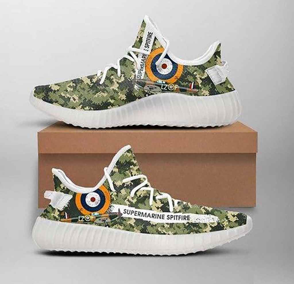 Supermarine Spitfire Art Sneakers Sport Teams Top Branding Trends Custom Perfect Gift For Fans Shoes Yeezy Sneakers