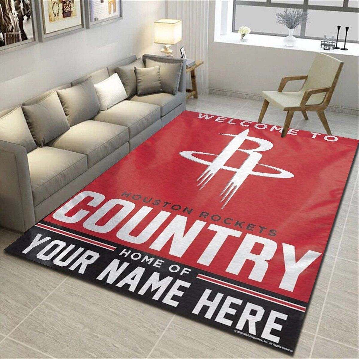 Houston Rockets Personalized Area Rug, Living Room Bedroom Carpet, Customized Fan Cave Floor Mat